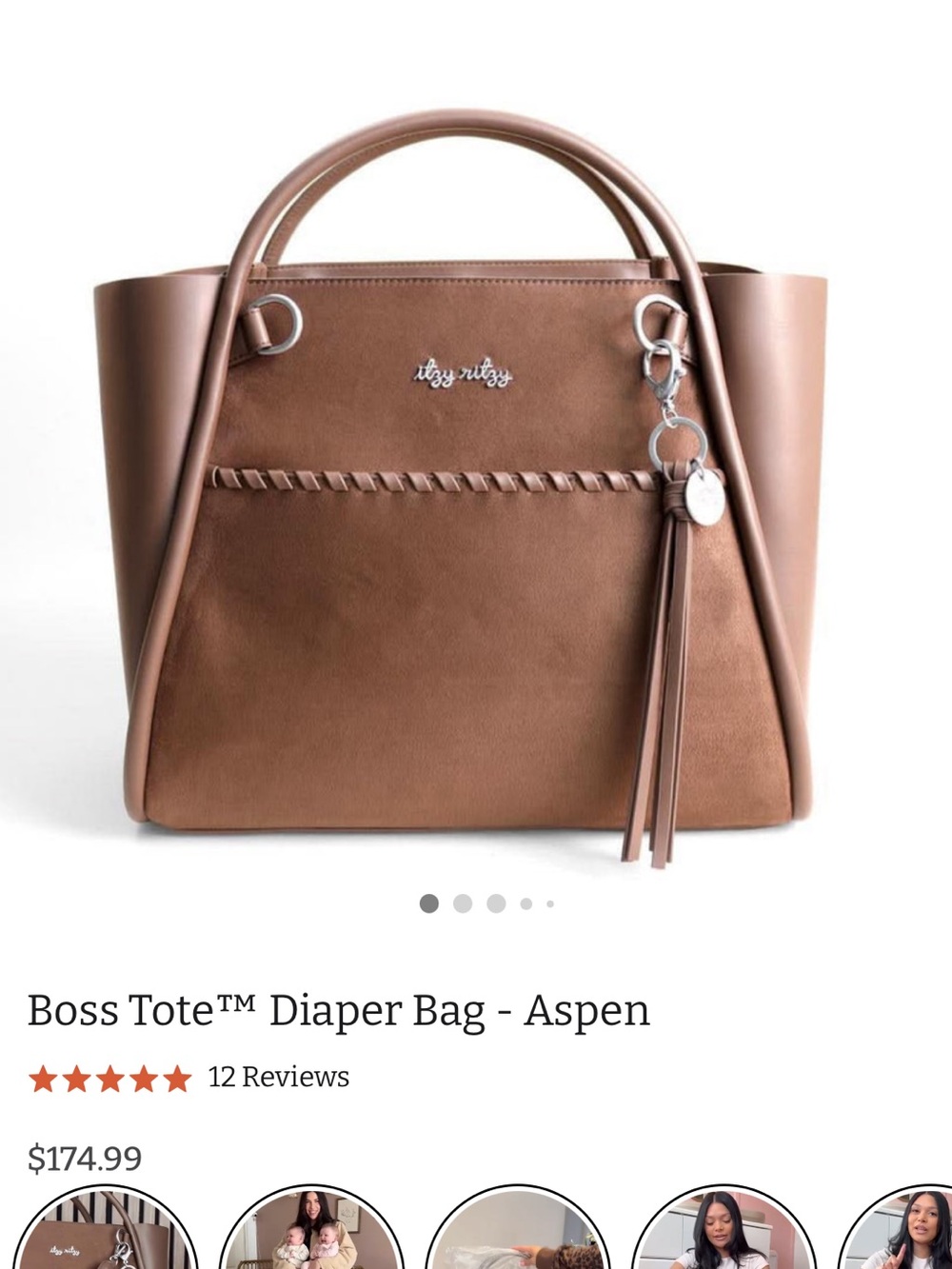 Itzy Ritzy Boss Tote Diaper Bag - Aspen Brown
